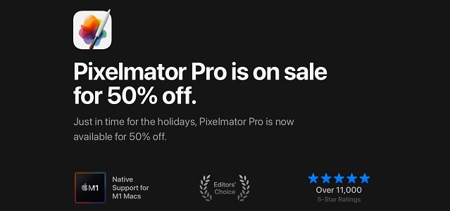 Pixelmator Pro 50% holiday sale