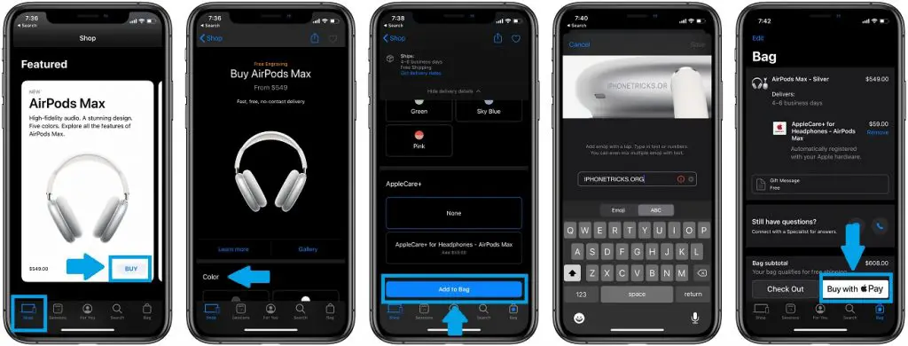 how to buy airpods max from apple store app