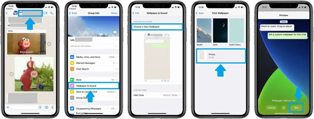 how to change whatsapp wallpaper on iphone