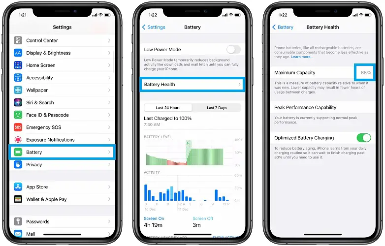 how to check iphone battery health