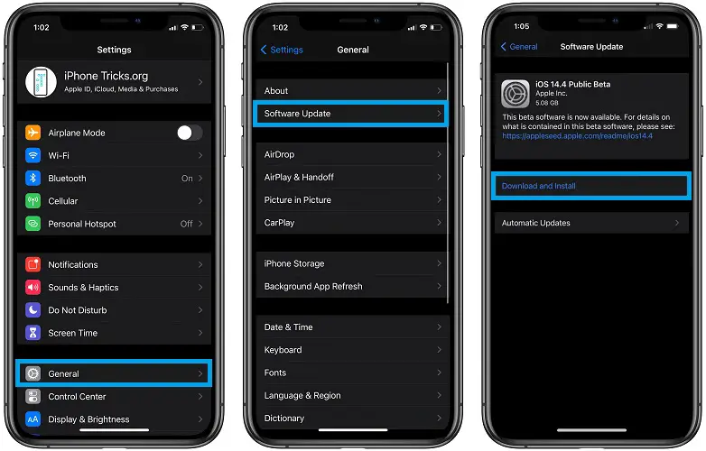 how to install ios 14.4 beta