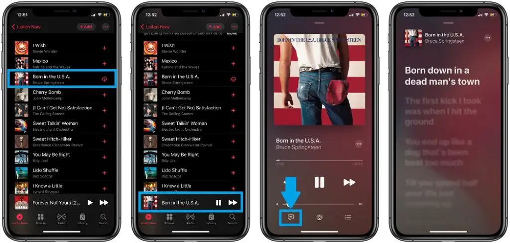 how to show lyrics in apple music