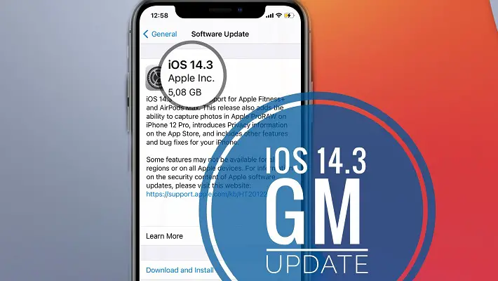 iOS 14.3 GM update