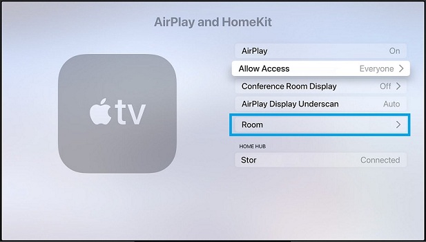 setting up a room in Apple TV HomeKit