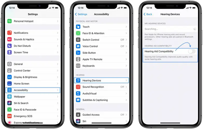how to enable hearing aid compatibility