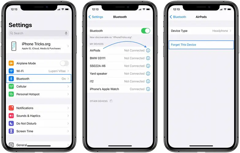 how to unpair AirPods from iPhone