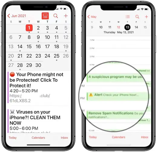 Calendar spam invitations on iPhone