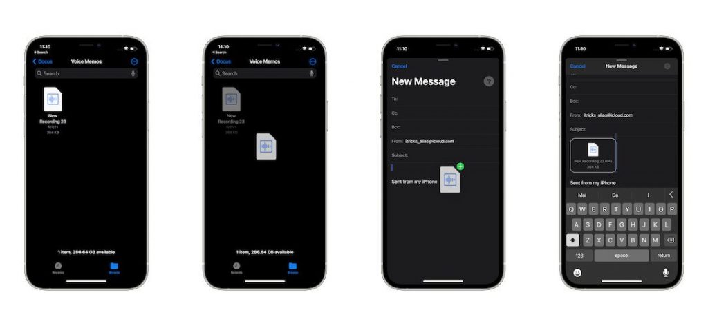 drag and drop documents on iphone