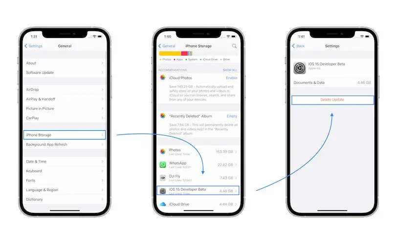 how to cancel iOS 15 Beta update