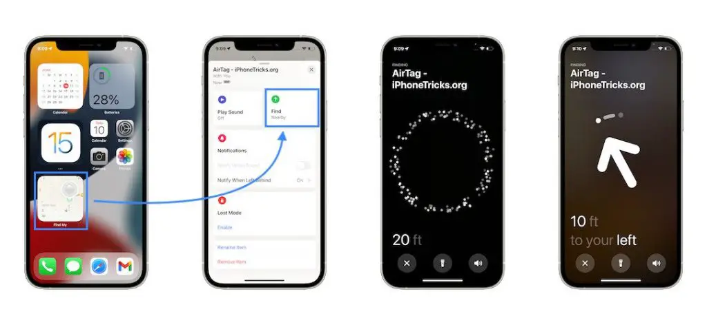how to track AirTag on iPhone
