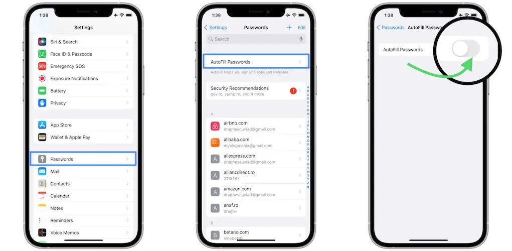 how to enable autofill passwords on iPhone