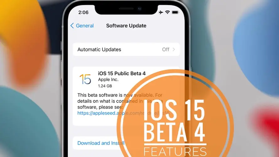 iOS 15 Beta 4 update