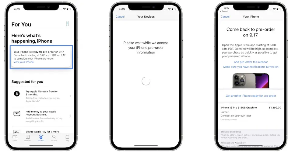 how to check iPhone 13 pre-order pre-approval