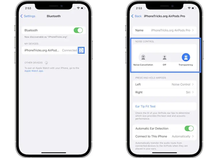 how to edit noise control in settings