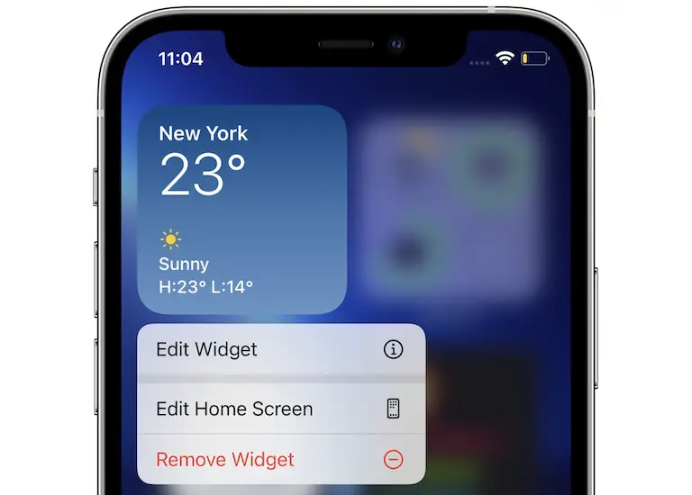 how to reconfigure widget in iOS 15