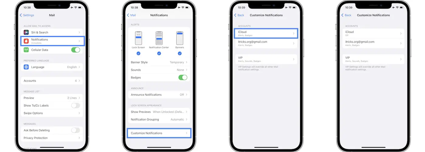 how to turn off duplicate mail notifications