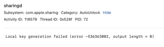 iPhone 13 fails to generate unlock key