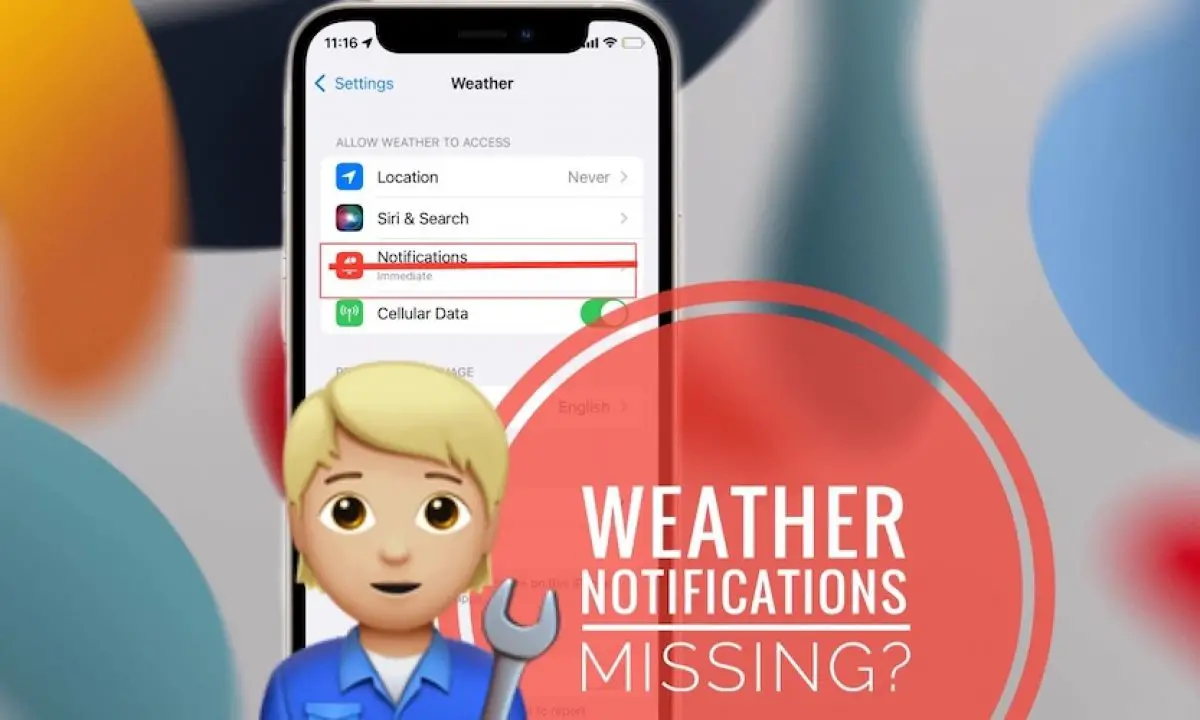 Weather Notifications missing in Settings
