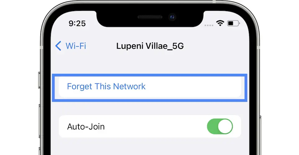 how to forget wifi network
