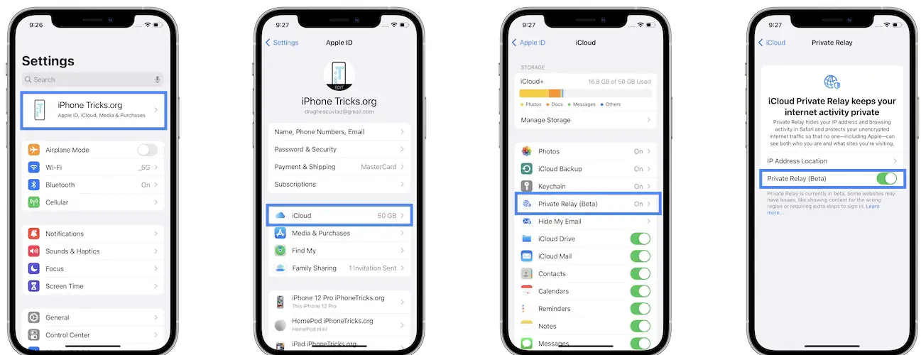 how to turn off private relay