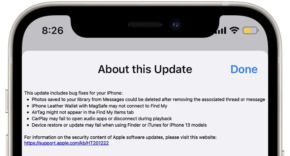 iOS 15.0.2 release notes