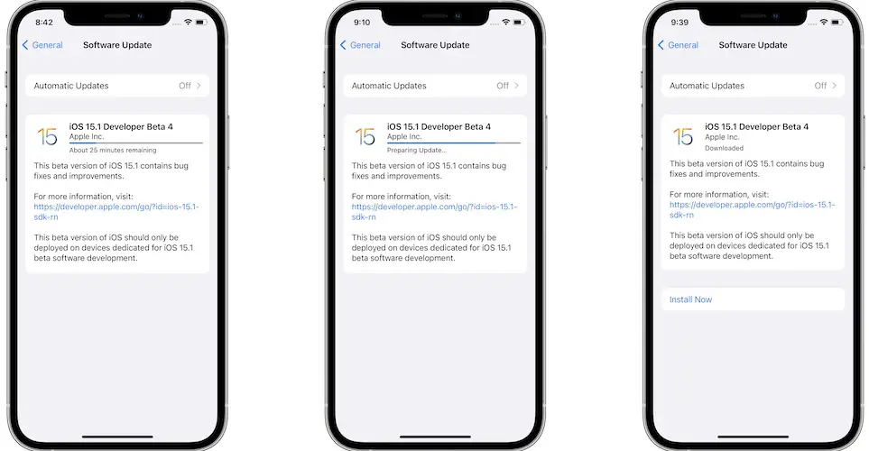iOS 15.1 beta 4 download