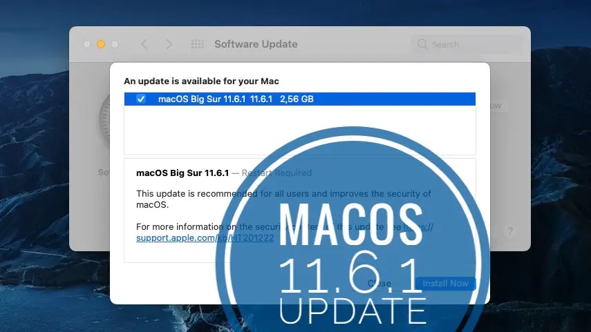macOS 11.6.1 update