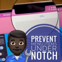 menu items from displaying under Macbook Notch