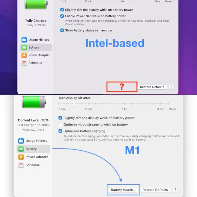 Battery Health not available on MacBook