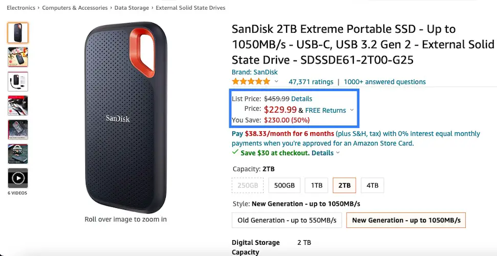 Sandisk external ssd black friday sale
