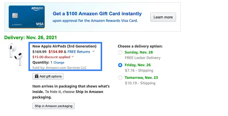 airpods 3 extra discount on checkout at amazon