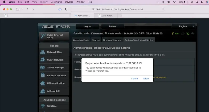 how to update asus router software on mac