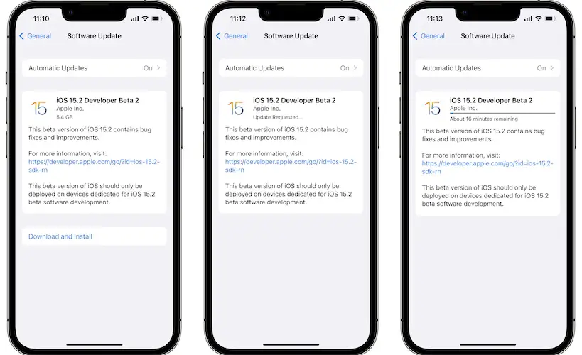 ios 15.2 beta 2 download