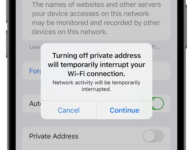 iphone privacy warning fix