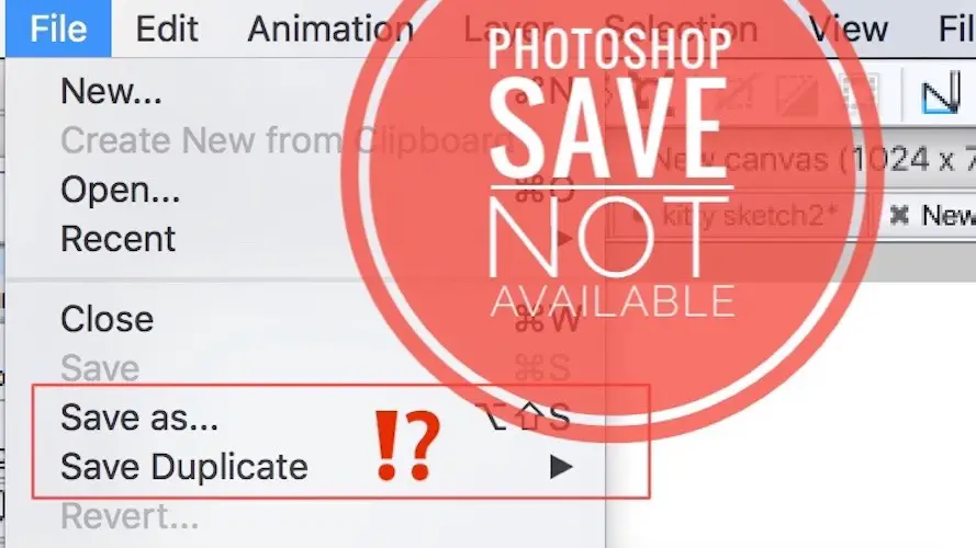 photoshop save not available in macOS Monterey
