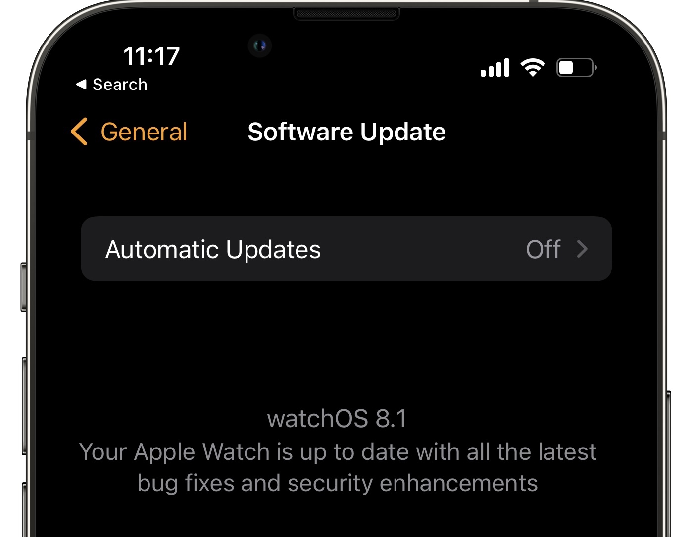 watchOS 8.1.1 not available