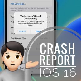 report bug popup in iOS 16