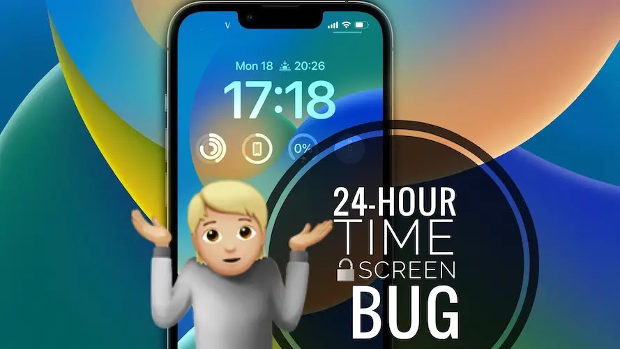 24 hour time Lock Screen bug