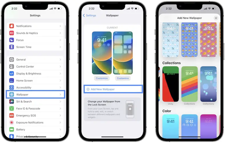 how to add new wallpaper ios 16