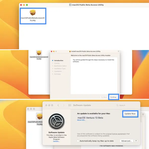 how to install macOS Ventura Public Beta