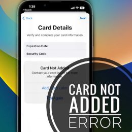 Card Not Added error