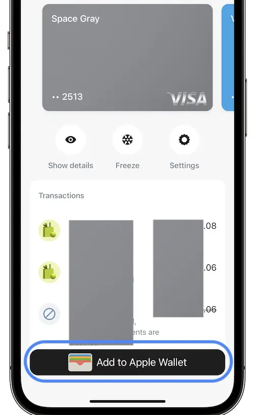add card from app to apple wallet
