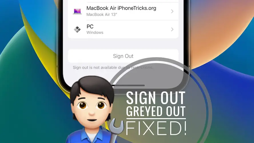 apple id sign out not working
