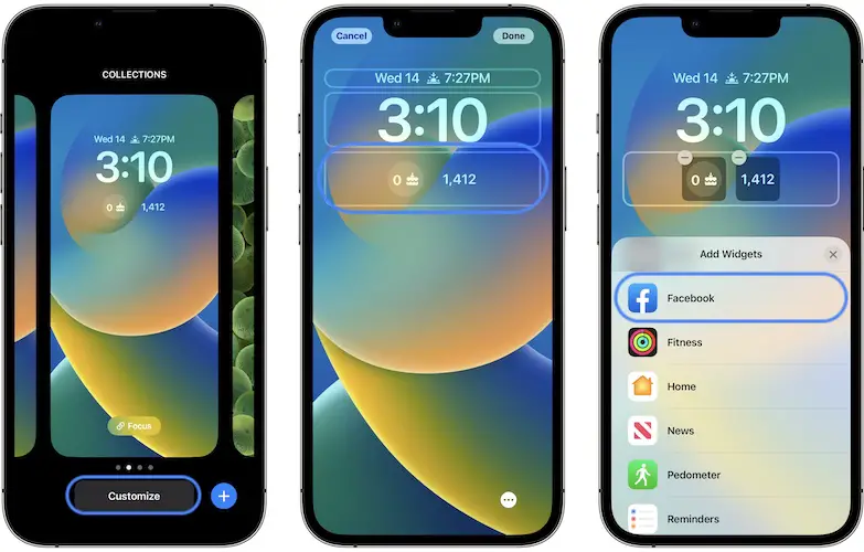 add facebook widget to lock screen