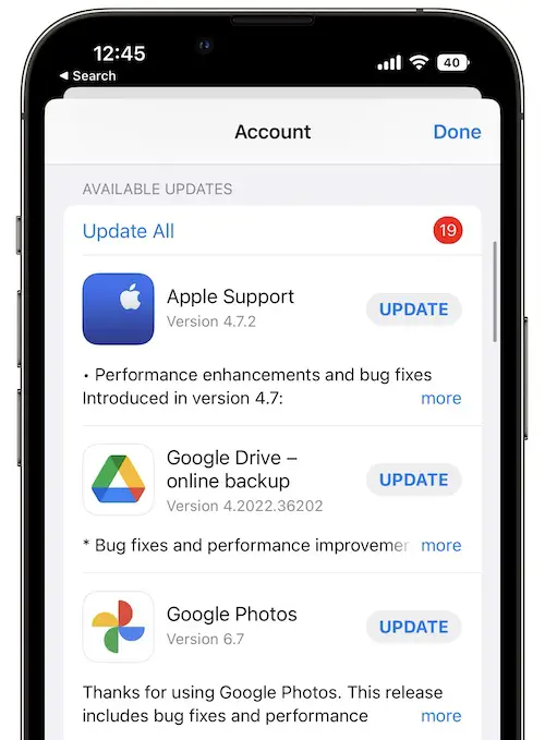 app store available updates