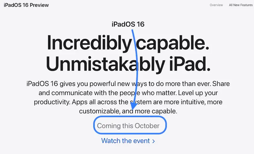 ipados 16 release date october