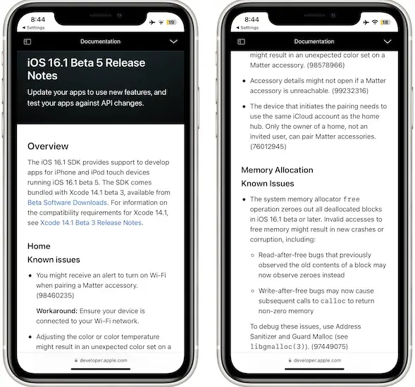 ios 16.1 beta 5 release notes