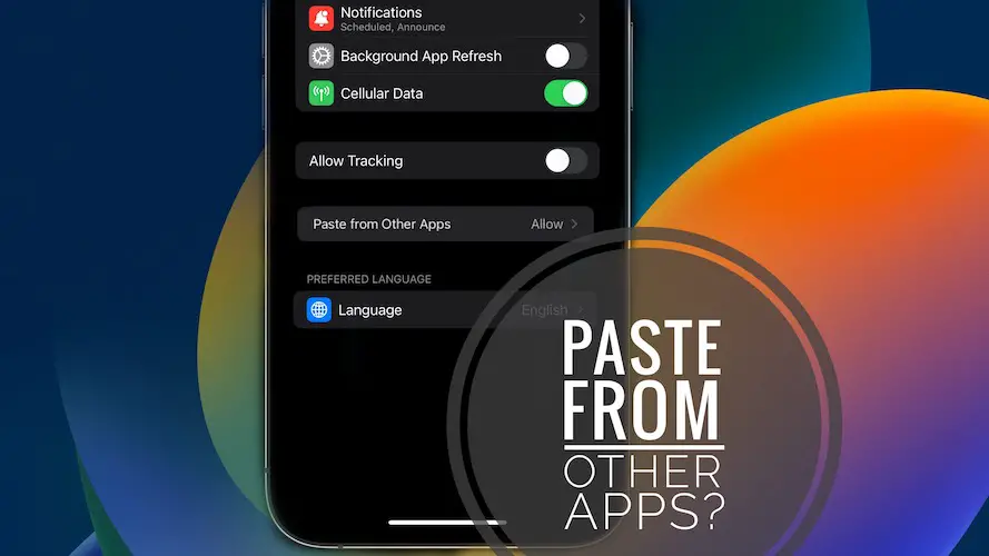 paste from other apps iOS 16 setting