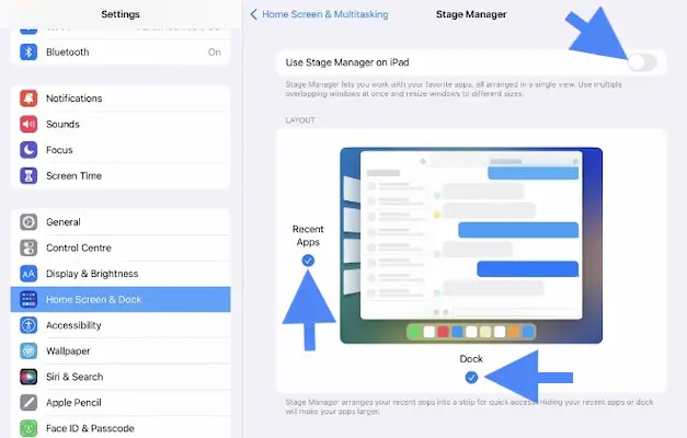 stage manager turn on ipados 16.1