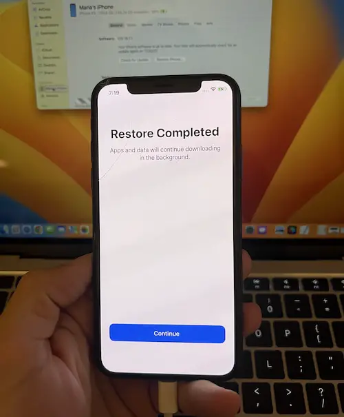 clean install ios 16 completed